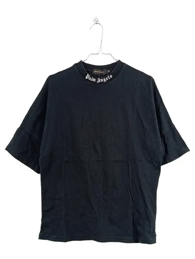 Palm Angels T-Shirt Herren Gr. M Schwarz Logo Neck Print Streetwear