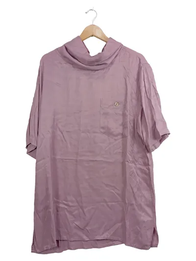 SiSignora Damen Bluse Shirt Gr. 44 XXL Lila Rollkragen Brusttasche Modern