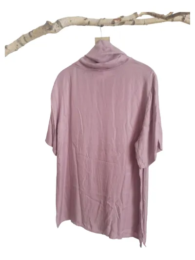 SiSignora Damen Bluse Shirt Gr. 44 XXL Lila Rollkragen Brusttasche Modern