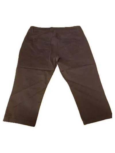 Q/S designed by Damen Stoffhose Capri Slim Fit Grau Gr. 40 Baumwolle