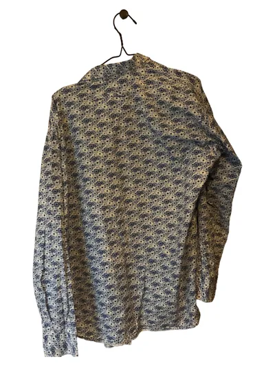 Signum Herren Freizeithemd Blumenmuster Gr. 50/L Langarm Blau Casual