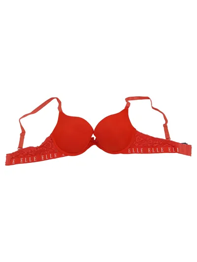 ELLE BH Damen Rot 70D Push-Up Spitze Logo Unterband Feminin Neu