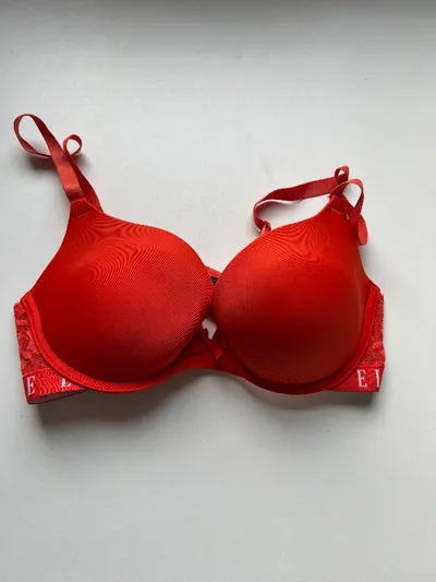 ELLE BH Damen Rot 70D Push-Up Spitze Logo Unterband Feminin Neu