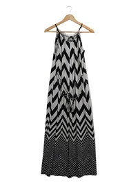 Donna Ricco Damen Maxikleid Zickzack Geometrisch Sommer Freizeit Gr. 36 1