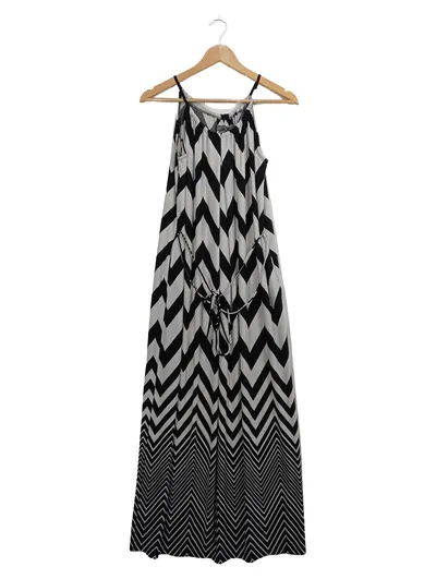 Donna Ricco Damen Maxikleid Zickzack Geometrisch Sommer Freizeit Gr. 36