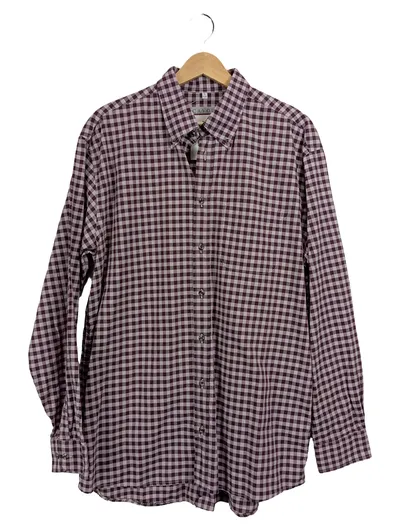 Cavori Herren Freizeithemd kariert Gr. L 41/42 Lila Baumwolle