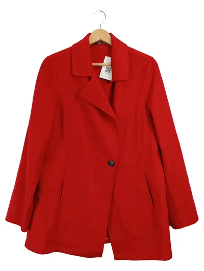 BRAX Damen Übergangsmantel Gr. 38 Rot Wolle Klassisch Elegant