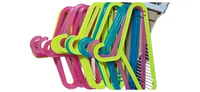 IKEA Kinder Kleiderbügel Set Kunststoff Mehrfarbig Pink Gelb Blau