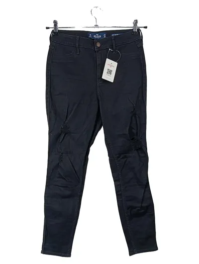 Hollister Damen Destroyed Jeans Curvy High-Rise Schwarz W28/L26 Gr. 36
