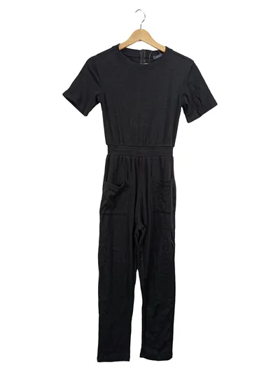 Missguided Damen Jumpsuit Schwarz Gr. 32 Kurzarm Casual Overall