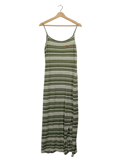CHALOC Maxikleid Damen Gestreift Freizeitkleid Viskose Gr. 40 L