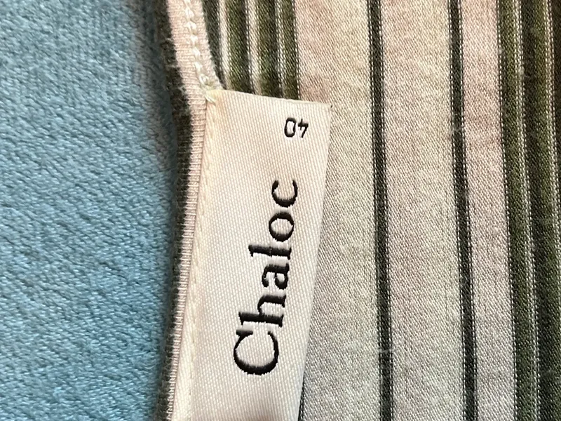 CHALOC Maxikleid Damen Gestreift Freizeitkleid Viskose Gr. 40 L 6
