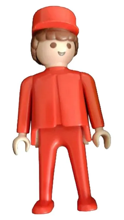 Playmobil Figur Ritter Soldat Rot Uniform Kappe Vintage Klassik 8 cm