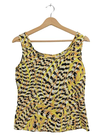 BiBA Damen Top Gr. M Tanktop Animal Print Gelb Schwarz Stretch