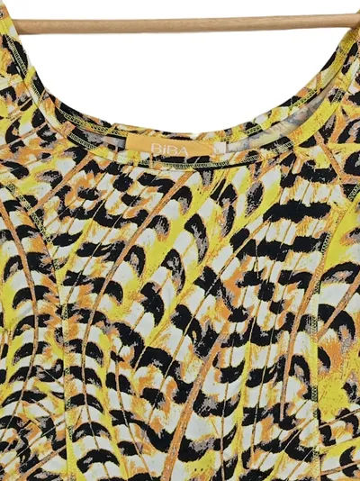 BiBA Damen Top Gr. M Tanktop Animal Print Gelb Schwarz Stretch