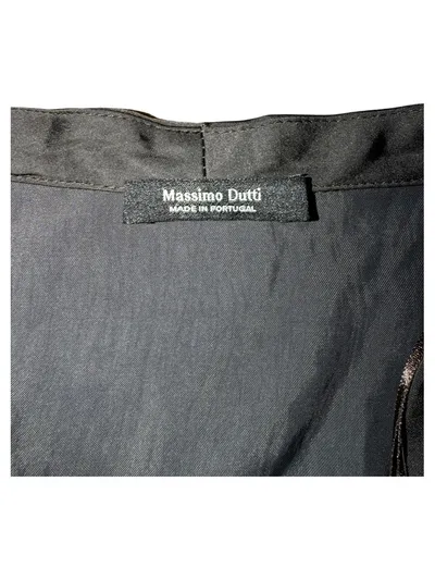 Massimo Dutti Hemdbluse Damen XS/34 Grau Acetat Elegant V-Ausschnitt