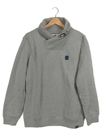 Garcia Pullover Herren Sweatshirt Schalkragen Gr. 48/M Grau Baumwolle Casual