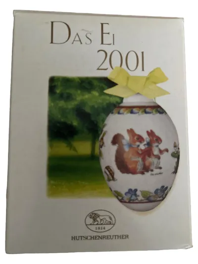 Hutschenreuther Das Ei 2001 Geschenkbox Klassisch Tiermotive Weiß 6cm