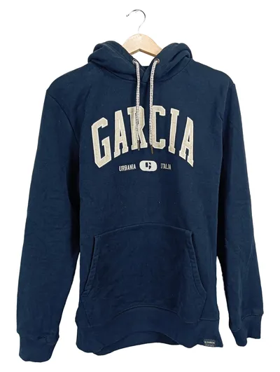 Garcia Kapuzenpullover Hoodie Herren Blau Gr. M Logo Urbania Italia Baumwolle