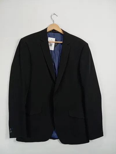 Luigi Morini Herren Sakko Jackett Business Schwarz Gr. 94 Stretch Elegant