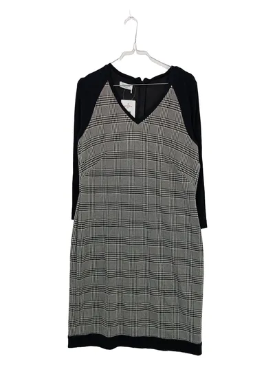 Apanage Femme Businesskleid Gr. 42/XL Kariert Schwarz Weiß Langarm