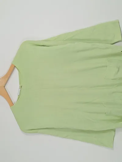 MADELEINE Damen Strickpullover Gr. 34/XS Grün Langarm Taschen Casual