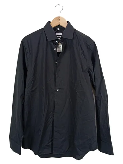 Seidensticker Herren Business Hemd Shaped Schwarz Gr. 40/M Baumwolle