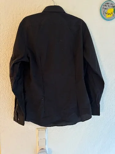 Seidensticker Herren Business Hemd Shaped Schwarz Gr. 40/M Baumwolle