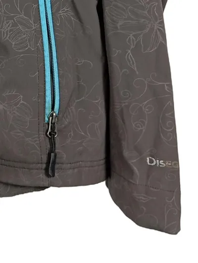 Disegna Softshelljacke Damen Jacke Gr. L Grau Blumenmuster Outdoor Kapuze