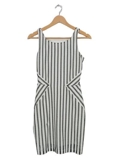 GUESS Damen Etuikleid Gestreift Schwarz Weiß Gr. XS Elegant