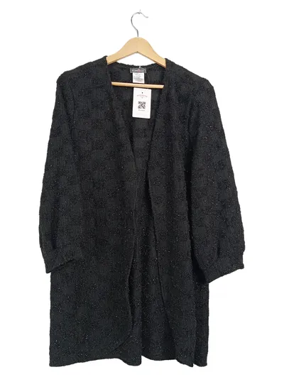 Kim & Co. Strickjacke Damen Gr. M Schwarz Glitzer Elegant Cardigan
