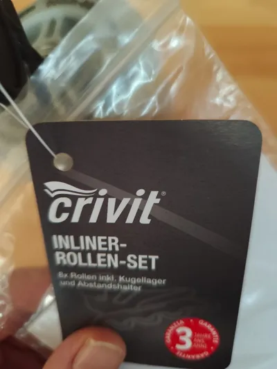 Crivit Inliner Rollen Set 8x Rollen inkl. Kugellager Abstandshalter Grau NEU