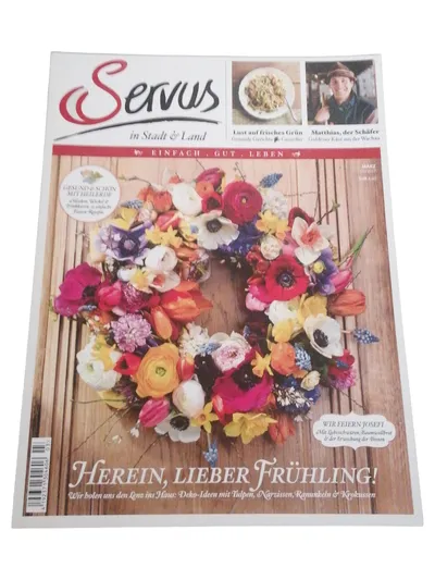 Servus in Stadt & Land Zeitschrift März 2017 Frühling Deko Rezepte Natur