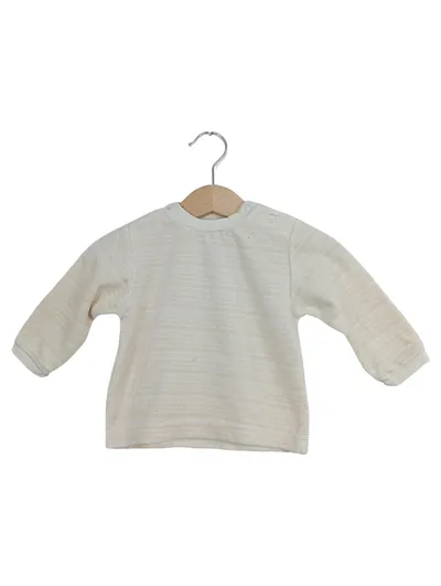 Baby Club Langarmshirt Gr. 68 Beige Gestreift Baumwolle Unisex