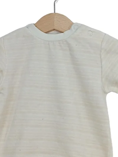Baby Club Langarmshirt Gr. 68 Beige Gestreift Baumwolle Unisex