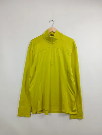 Salomon Herren Sport Shirt Grün XXL Langarm Funktionsshirt