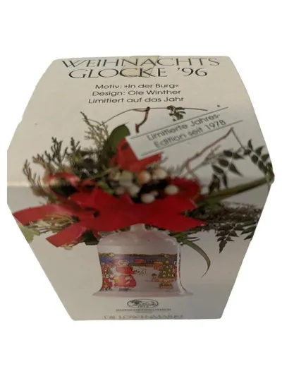 Hutschenreuther Weihnachtsglocke 1996 In der Burg Porzellan weiß 8cm