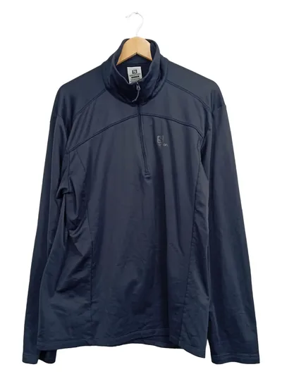 Salomon Herren Sport Shirt Langarm Pullover XXL Blau