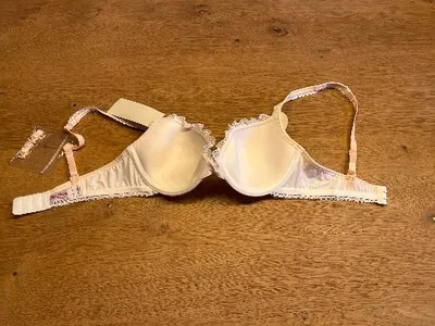 BeeDees Damen BH 70C Rosa Kariert Spitze Bügel-BH Dessous NEU