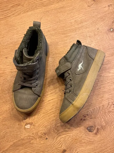 KangaROOS Kinder Sneaker High Gr. 31 Oliv gefüttert Klettverschluss