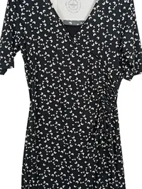 BIANCA Damen Wickelkleid Schmetterlinge Schwarz Weiß Gr. 40/L 2
