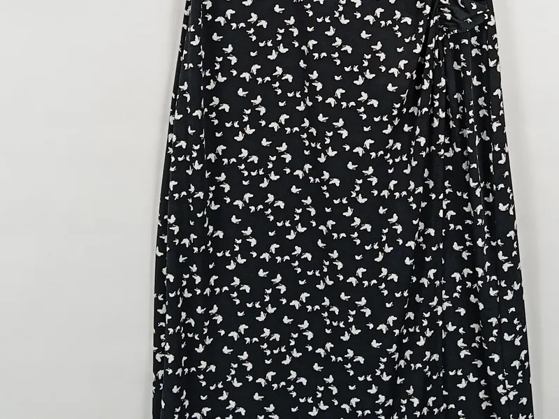 BIANCA Damen Wickelkleid Schmetterlinge Schwarz Weiß Gr. 40/L 4