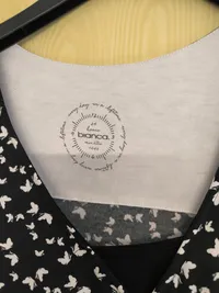 BIANCA Damen Wickelkleid Schmetterlinge Schwarz Weiß Gr. 40/L 6