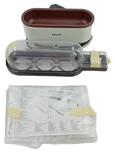 KRUPS Eierkocher Weiß Braun mit Deckel Bedienungsanleitung Vintage