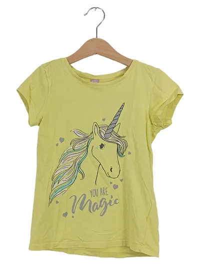 Dopodopo Mädchen T-Shirt Einhorn Gr. 122 Gelb You Are Magic