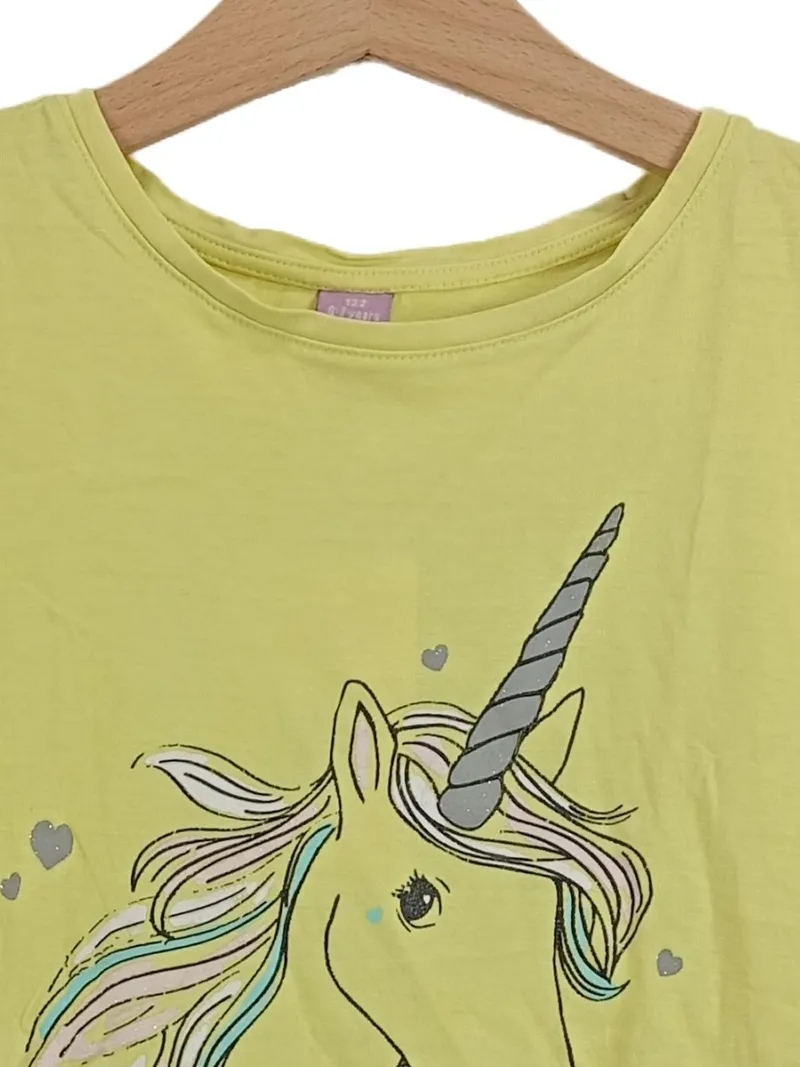 Dopodopo Mädchen T-Shirt Einhorn Gr. 122 Gelb You Are Magic 2