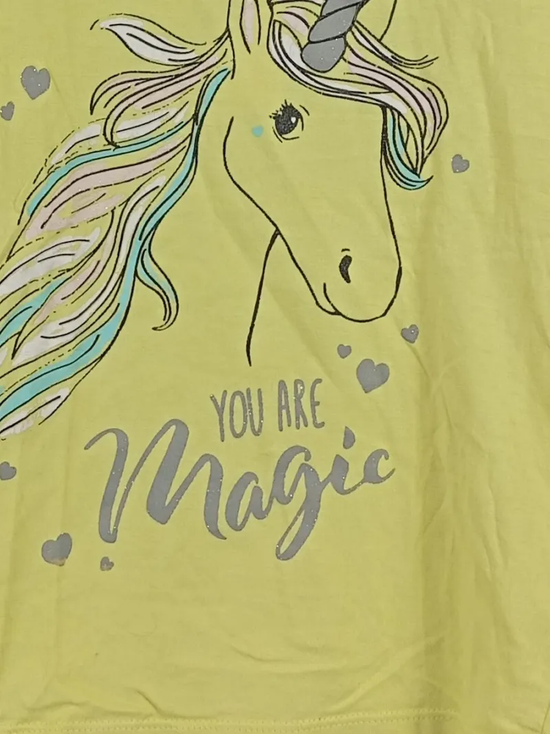 Dopodopo Mädchen T-Shirt Einhorn Gr. 122 Gelb You Are Magic 3