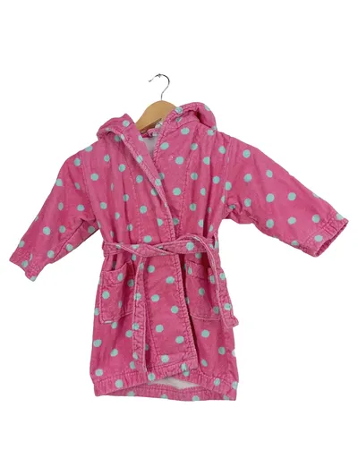 Sanetta Kinder Bademantel Gr. 98 Pink Punkte Kapuze Frottee Mädchen
