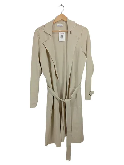 Judith Williams Damen Übergangsmantel Gr. 38 Beige Elegant Bindegürtel