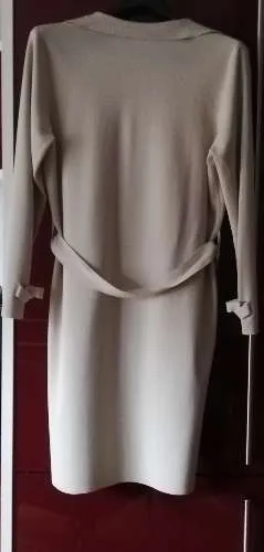Judith Williams Damen Übergangsmantel Gr. 38 Beige Elegant Bindegürtel